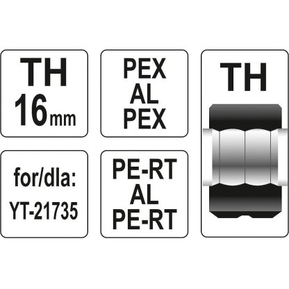 Náhradní čelisti k lisovacím kleštím YT-21735 typ TH 16mm