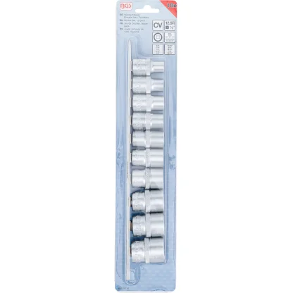 Nástrčné hlavice dvanáctihranné 1/2", 10 kusů, BGS - B9114