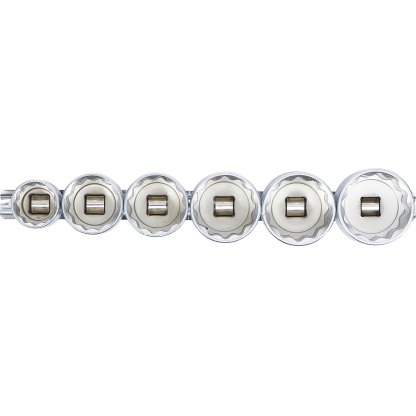 Nástrčné klíče, dvanáctihranné, 1/2 ", 6 ks, 24 - 38 mm - B70102