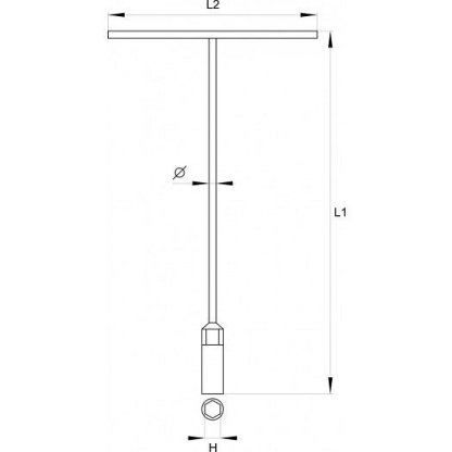 Nástrčný klíč 10 mm typ "T" - YT-1573