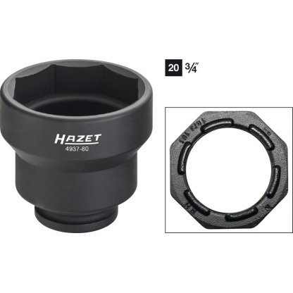 Nástrčný klíč na matice náprav UA, 8hran 80 mm 4937-80