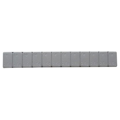 Ocelové samolepící vyvažovací závaží 12 x 2,5 g, nízké, šedé - F1380