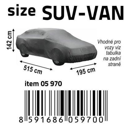 Ochranná plachta FULL SUV-VAN 515x195x142cm NYLON, 05970