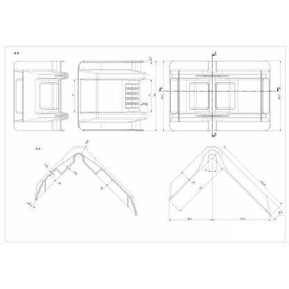 Ochranný roh 210 x 160 mm černý, KPDL