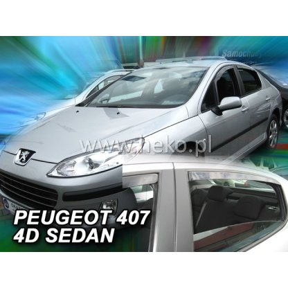 Ofuky oken Peugeot 407 4D přední + zadní sedan | Heko