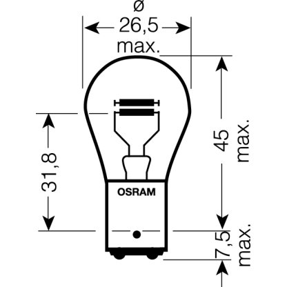 OSRAM 12V P21/4W (BAZ15d) 21/4W standard (10ks)