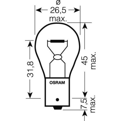 OSRAM 12V PY21W (BAU15s) 21W standard (10ks) oranžová