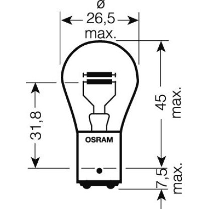 OSRAM 24V P21/5W (BAY15d) 21/5W standard (1ks)
