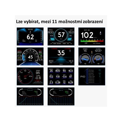 Palubní DISPLEJ 3,2" LCD, GPS měřič rychlosti s vestavěným víceosým gyroskopem