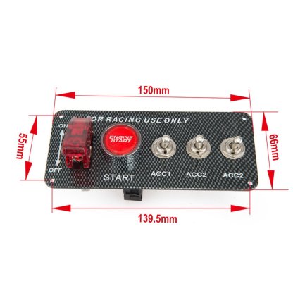 Panel s 4x spínači + tlačítko START, 12V