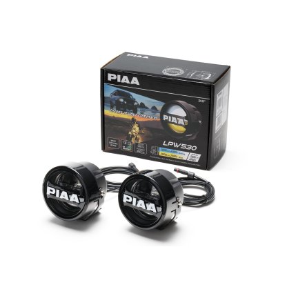 PIAA LPW530 přídavné bílé/žluté (přepínatelné) dálkové kulaté LED světlomety o průměru 89 mm / 3,5"