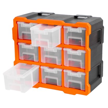 Plastový organizér, 9 uzavíratelných boxů - TC320674