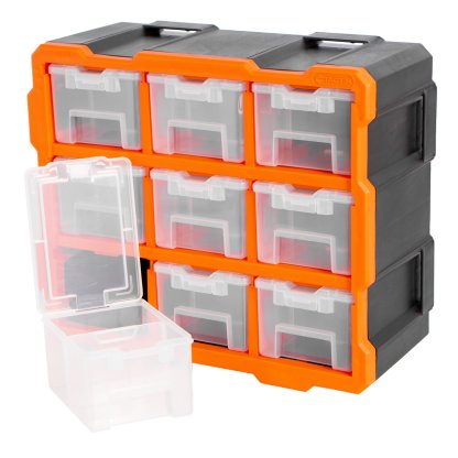 Plastový organizér, 9 uzavíratelných boxů - TC320674
