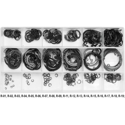 Pojistné kroužky INTERNAL sada 300ks, R1-R19, pr. 3 -32mm, YATO