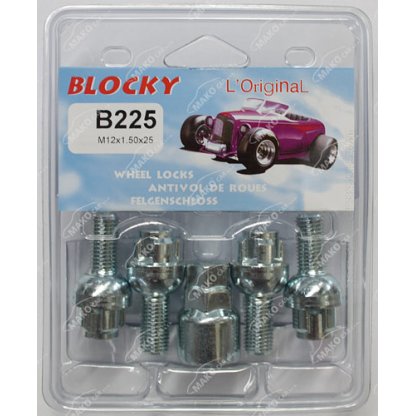 Pojistné šrouby M12x1,5x25 Blocky B225 kulová R12, klíč 17/19