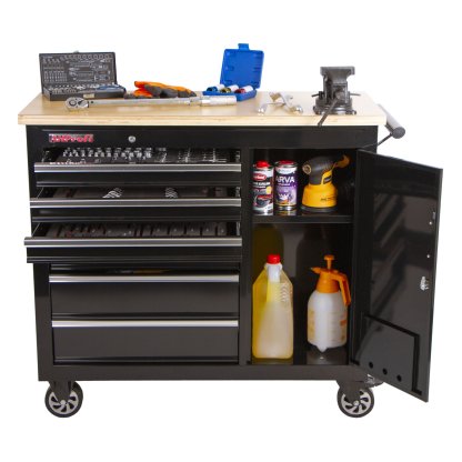 Pojízdný pracovní stůl / skříňka na nářadí s pracovní deskou - TBR-L4407E-B