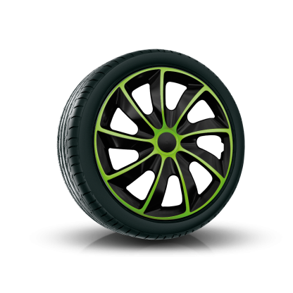 Poklice 14" QUAD BICOLOR BLACK/GREEN