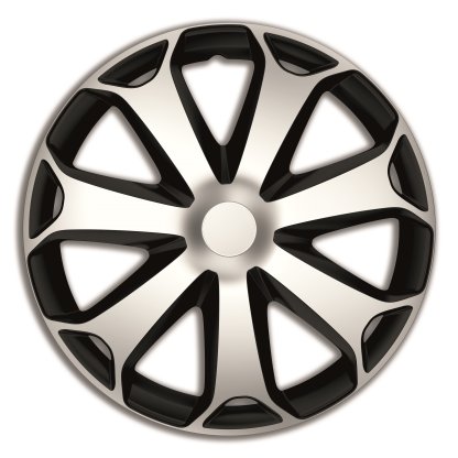 Poklice 15" MEGA SILVER/BLACK