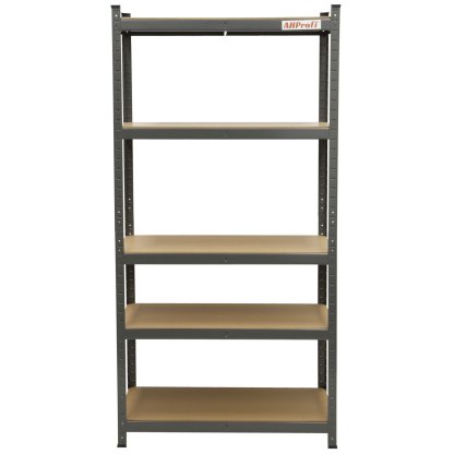 Policový regál, zesílený, 5 polic, 900 x 450 x 1800 mm - AH3003