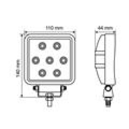 Pracovní světlo hranaté 7LEDx3W, 12-24V 1400lumenů 6000K bílé, 72310