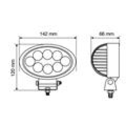Pracovní světlo oválné 8LEDx3W 12-24V 1600lumenů 6000K bílé, 72312