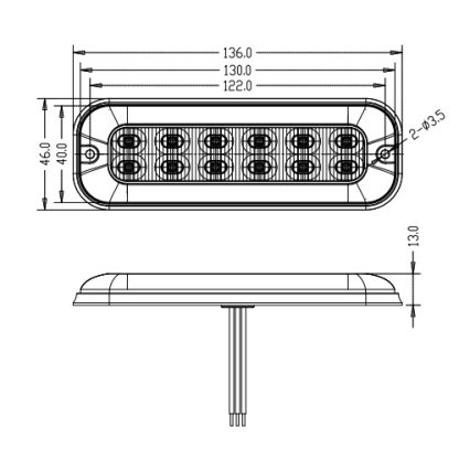 PREDATOR 12x4W LED, 12-24V, oranžový, ECE R65