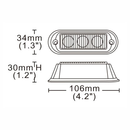 PREDATOR 3x1W LED, 12-24V, červený, ECE R10