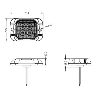 PREDATOR 4x3W LED, 12-24V, modrý, ECE R65