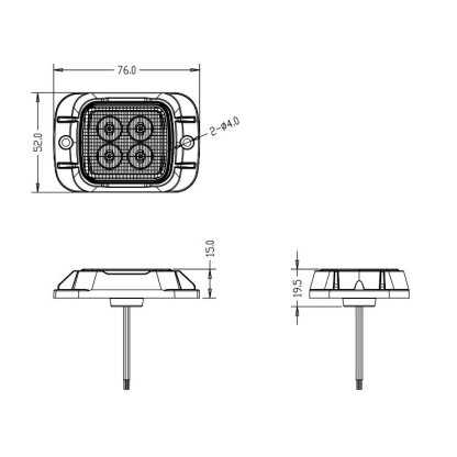 PREDATOR 4x3W LED, 12-24V, oranžový, ECE R65