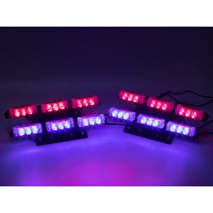 PREDATOR LED do mřížky, 12V, modro-červený