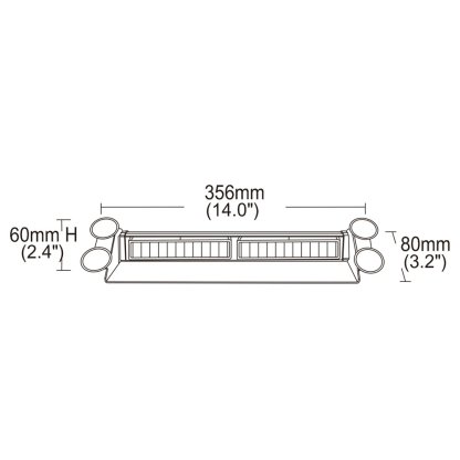 PREDATOR LED vnitřní, 12x3W, 12-24V, modro-červený, 356mm, ECE R10