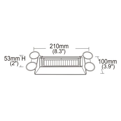 PREDATOR LED vnitřní, 6x3W, 12-24V, modrý, 210mm, ECE R10