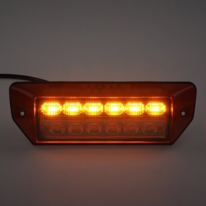 PREDATOR oranžový 6x2W + pracovní světlo, 12-24V, červený, ECE R65