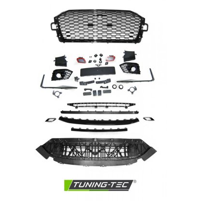 Přední nárazník AUDI A4 B9 15-19 RS4 style černá lesklá PDC
