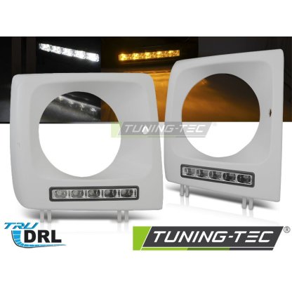 Přední rámek světel s LED denními světly a LED blinkrem Mercedes-Benz G W461/W463 01-12 bílé bez laku
