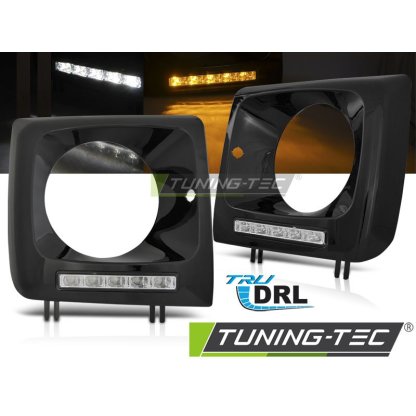 Přední rámek světel s LED denními světly a LED blinkrem Mercedes-Benz G W461/W463 01-12 černé