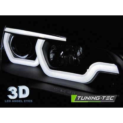 Přední světla 3D LED angel eyes DRL BMW X5 E70 07-13 černá