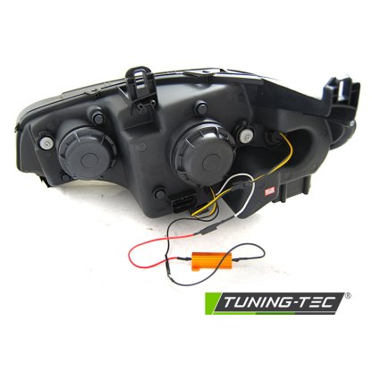 Přední světla 3D LED angel eyes DRL BMW X5 E70 07-13 černá