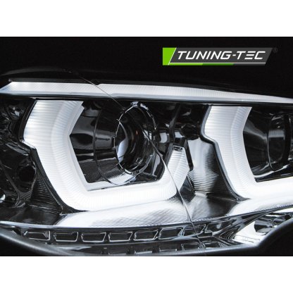 Přední světla 3D LED angel eyes DRL BMW X5 E70 07-13 chromová