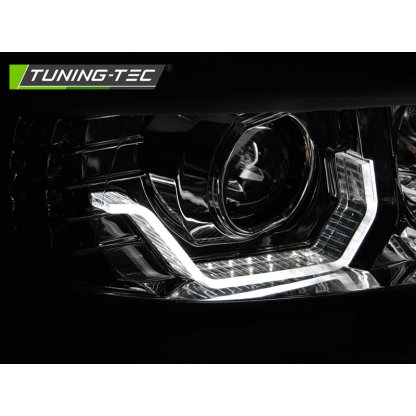 Přední světla 3D LED angel eyes, LED blinkr BMW E90/E91 05-08 chromová