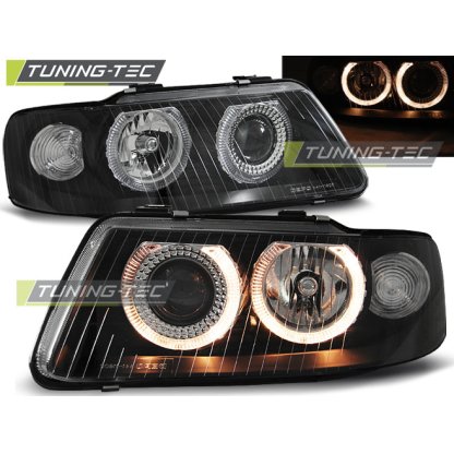 Přední světla angel eyes AUDI A3 8L FL 00-03 černá