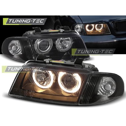 Přední světla angel eyes Audi A4 B5 94-98 černé