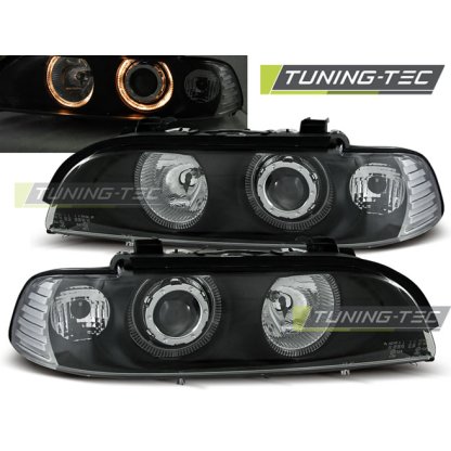 Přední světla angel eyes BMW E39 95-03 černá