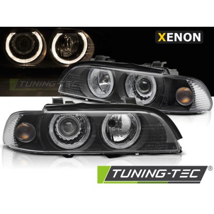 Přední světla angel eyes BMW E39 D2S xenon 00-03 černá