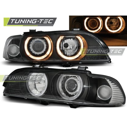 Přední světla angel eyes BMW E39 D2S xenon 95-03 černá