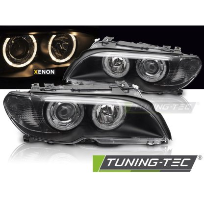 Přední světla angel eyes BMW E46 Coupe/Cabrio D2S xenon 03-06 černá