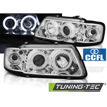 Přední světla angel eyes CCFL AUDI A3 8L 96-00 chromová