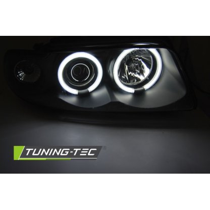 Přední světla angel eyes CCFL AUDI A4 B5 94-98 černá
