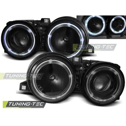 Přední světla angel eyes CCFL BMW E30 černé