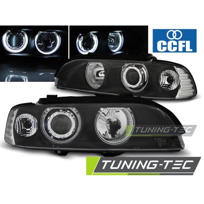 Přední světla angel eyes CCFL BMW E39 černá 95-03